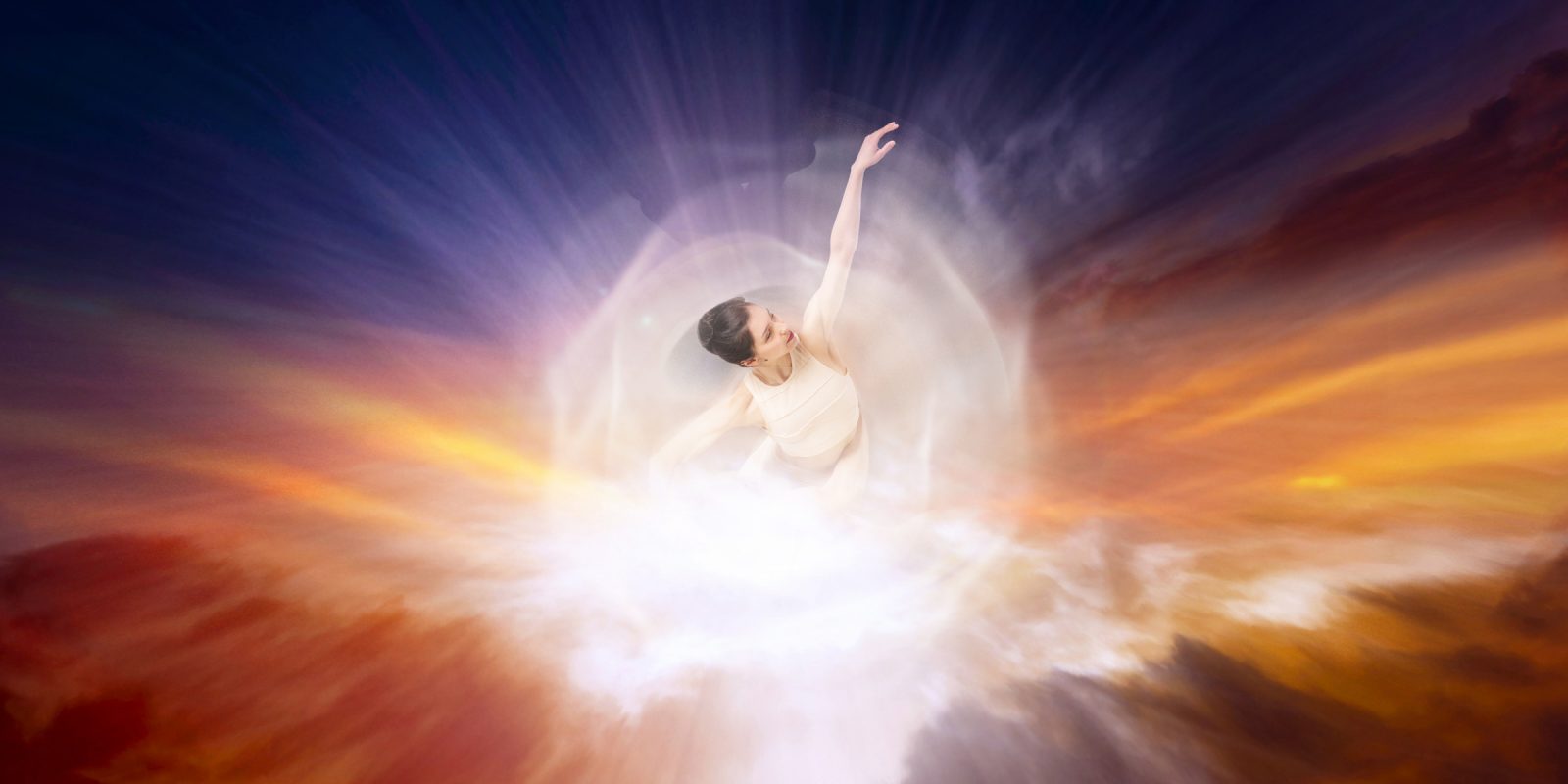Hope Lives Here Dancer in beams of light