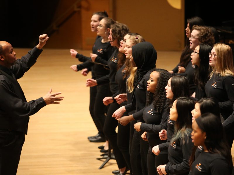 G. Phillip Shoultz, III conducting VocalEssence Singers Of This Age, photo credit Kyndell Harkness