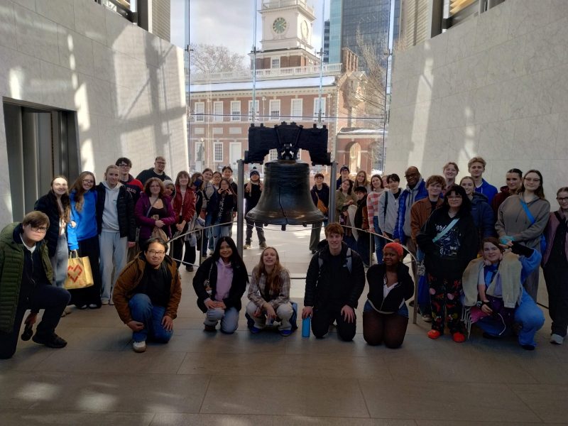 Members of SOTA pose around the Liberty Bell.